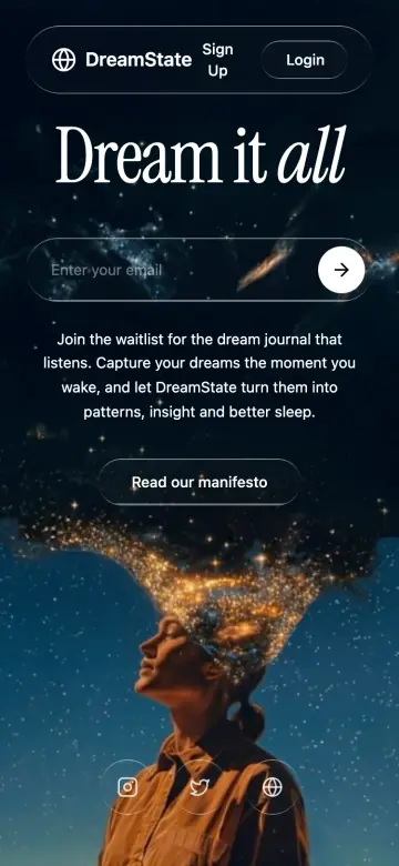 De hero van DreamState op een telefoon.