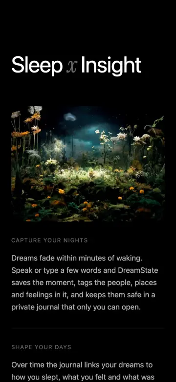 DreamState Sleep x Insight op een telefoon.